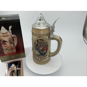 Vintage Anheuser Busch Lidded Stein Limited Edition 1V "Tavern House Scene"